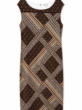 Cato Plus Size 26/28W Geometric Print Cap Sleeve Lined Maxi Dress